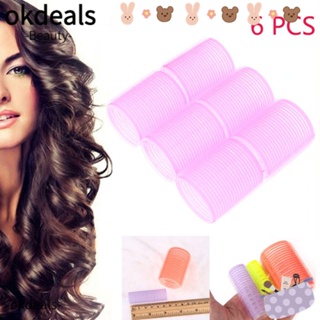 OKDEALS โรลม้วนผม แบบมืออาชีพ สุ่มสี ขายดี ขนาดเต็ม 6 ชิ้น