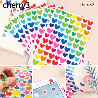 Cherry3 สติกเกอร์รางวัล รูปหัวใจ สําหรับตกแต่งอัลบั้มรูปภาพ DIY 6 แผ่น