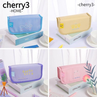 Cherry3 กระเป๋าดินสอ ผ้าแคนวาส ลายน่ารัก สําหรับใส่เครื่องเขียน โรงเรียน