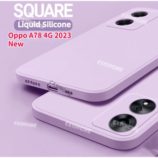 เคสซิลิโคนนิ่ม ทรงสี่เหลี่ยม กันกระแทก สําหรับ Oppo A78 4G 2023 Oppo A78 OppoA78 78A A 78 4G 5G 2023