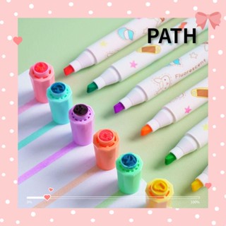 PATH ปากกาไฮไลท์ รูปกราฟฟิติ และดอกไม้ 6 สี ต่อชุด