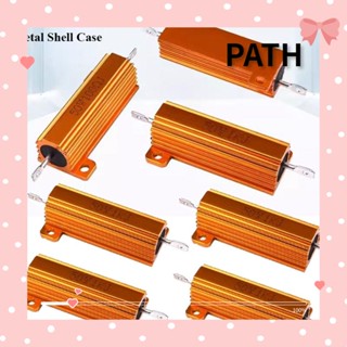 Path ใหม่ ตัวต้านทานเคสโลหะ อลูมิเนียม สีทอง RX24 50W 0.01R ~ 100K 1 6 8 10 20 200 500 1K 50W