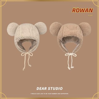 Rowans หมวกแกะ แต่งหูหมีน่ารัก เหมาะกับหน้าหนาว สําหรับผู้หญิง