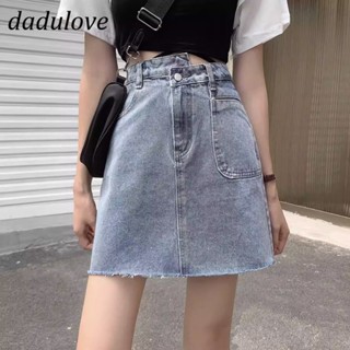 DaDulove💕 New American Ins High Street Irregular Denim Skirt Niche High Waist A- line Skirt Large Size Bag Hip Skirt