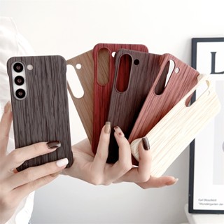 เคสโทรศัพท์มือถือแบบแข็ง ผิวด้าน กันกระแทก ลายไม้ หรูหรา สําหรับ Samsung S23 Ultra S22 Plus