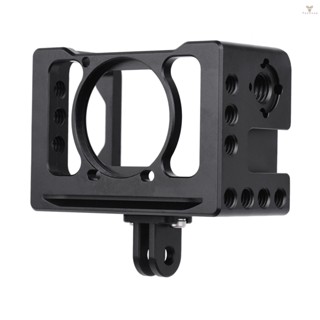 Fw Aluminum Alloy Camera Vlog Cage Protective Camera Cage with 1/4 3/8 Inch Screw Holes Compatible with  RX0 II Digital Camera Microphone Tripod Fill Light