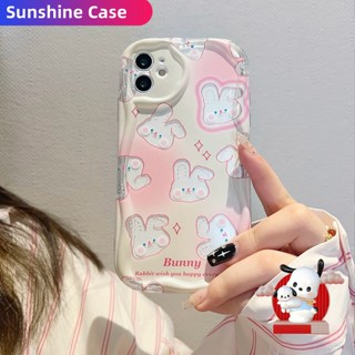 เคสโทรศัพท์มือถือ TPU นิ่ม ลายกระต่าย สีชมพู เรียบง่าย สําหรับ Samsung A04E A03 A03s A04 A04s A13 A23 A24 A33 A34 A53 A73 A12 A14 A22 A52 A52s A32 A51 A50 A50s A30s