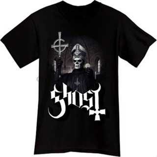 เสื้อยืดคอกลม แขนสั้น ผ้าฝ้าย 100% พิมพ์ลายวงร็อค Ghost Bc Papa Emeritus สีดํา ไซซ์ S 3Xl