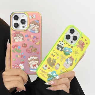 เคสโทรศัพท์มือถือซิลิโคน tpu นิ่ม แบบใส กันตก ป้องกัน ลายการ์ตูน ขนาดเล็ก สําหรับ Apple iPhone 14 12 13 11 PRO MAX