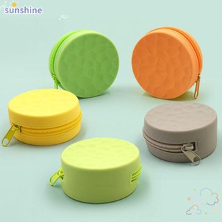 Ssunshine กระเป๋าใส่เหรียญ พวงกุญแจ จี้ซิลิโคน ทรงกลม ขนาดเล็ก น่ารัก สําหรับผู้หญิง