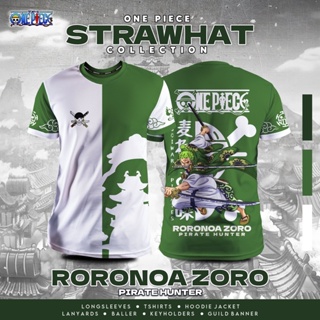 เสื้อยืด พิมพ์ลายอนิเมะ One piece Ronoa Zoro