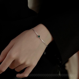 [0731]SDY Fashionable Simple Exquisite High-End Cold Style Emerald Bracelet Female Niche Trendy Fresh Simple Hand Jewelry Female Y2K CWCK