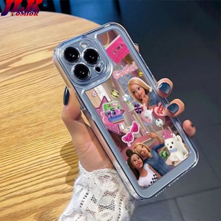 [JLK] Girls Barbie Smartphone Shell Fashion Transparent Women for Iphone 14Promax Protective Case Anime Cell Cover Accessory