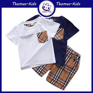 [THOMAS Kids] เสื้อยืดคอกลม แขนสั้น ผ้าฝ้าย สไตล์เกาหลี แฟชั่นฤดูร้อน สําหรับเด็กผู้ชาย และเด็กผู้หญิง 1-6 ปี