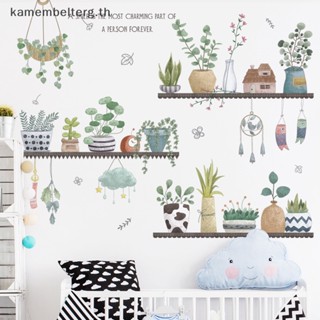 Kam สติกเกอร์ไวนิล ลายการ์ตูนดอกไม้ สําหรับตกแต่งผนังบ้าน ห้องนั่งเล่น DIY TH