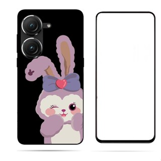 เคสโทรศัพท์ซิลิโคน TPU กันกระแทก ลายการ์ตูน พร้อมฟิล์มกระจกนิรภัย สําหรับ Asus Zenfone 10