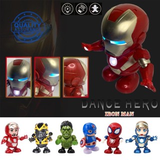 ของเล่นหุ่นยนต์เต้นรํา Ironman Spiderman Bumblee และเพลง ใช้แบตเตอรี่ Z1Z3