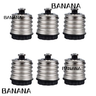 Banana1 อะแดปเตอร์ซ็อกเก็ตหลอดไฟ E40 E39 เป็น E27 E26 ทนความร้อน สีดํา 6 ชิ้น