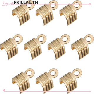 Faccfki ปลายสายริบบิ้นหนังอัลลอย ขนาด 4x6.5 มม. สีทอง สําหรับทําสร้อยข้อมือ สร้อยคอ DIY 600 ชิ้น