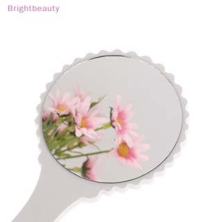 Brightbeauty กระจกแต่งหน้า ด้ามจับไม้ รูปหูแมว