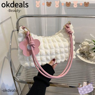 Okdeals กระเป๋าสะพายไหล่ลําลอง สีพื้น สําหรับผู้หญิง