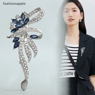 [fashionapple] เข็มกลัดแฟชั่น รูปดอกไม้ ประดับเพชรเทียม เครื่องประดับ สําหรับผู้หญิง