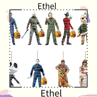 Ethel1 จี้ฟิกเกอร์กระจกมองหลัง อะคริลิค รูปมนุษย์มนุษย์ สยองขวัญ สําหรับตกแต่งรถยนต์ เทศกาลฮาโลวีน