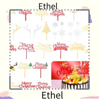 Ethel1 ของตกแต่งเค้ก ลายซานตาคลอส ต้นคริสต์มาส DIY 1 ชิ้น