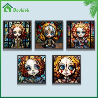 【Doub X ✮】ภาพวาดปักเพชร ทรงกลม ลายตุ๊กตาฮาโลวีน 5D DIY สําหรับตกแต่งบ้าน ✮