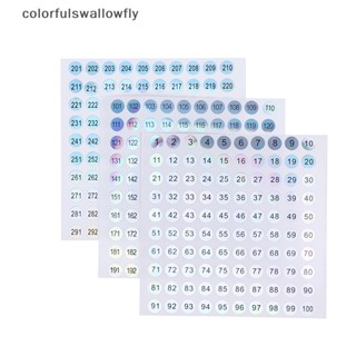 Colorfulswallowfly สติกเกอร์เลเซอร์ ตัวเลข 1-300 กันน้ํา สําหรับติดตกแต่งเล็บ