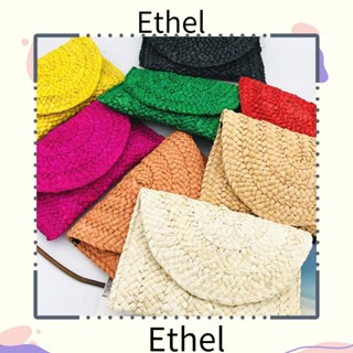 Ethel1 กระเป๋าถือแฟชั่น ผ้าทอขนข้าวโพด จุของได้เยอะ