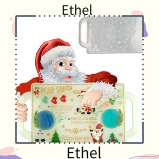 Ethel1 ถาดแม่พิมพ์คริสตัลอีพ็อกซี่ ลายคริสต์มาส พร้อมที่จับ