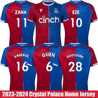 เสื้อกีฬาแขนสั้น ลายทีมชาติฟุตบอล Eze Zaha Andersen Guehi Doucoure HQ7 2023-2024 พลัสไซซ์ QH7