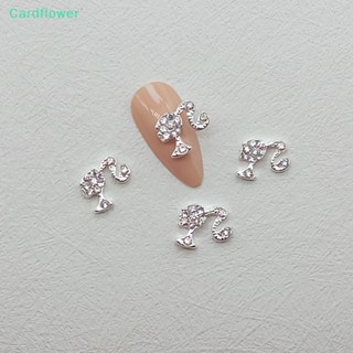 &lt;Cardflower&gt; สติกเกอร์ติดตกแต่งเล็บ อัลลอย รูปหางม้า เจ้าหญิง บาร์บี้ สีทอง และสีเงิน DIY ลดราคา 10 ชิ้น