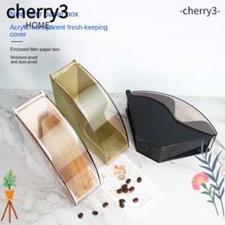 Cherry3 กล่องเก็บกระดาษกรองกาแฟ อะคริลิค ทรงกรวย สีดํา