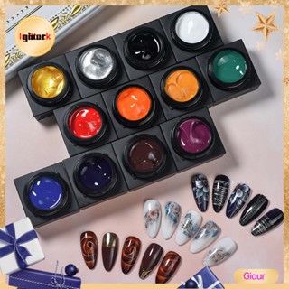 Giaurz สีเจลสังเคราะห์ แบบแห้งเร็ว สําหรับตกแต่งเล็บ 5 มล.