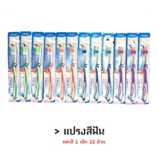 แปรงสีฟัน คละสี 1 เซ็ท 12 ด้าม