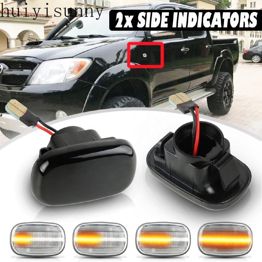 Hys 2X Dynamic LED Side Indicator Fender Light สําหรับ Toyota Hilux Vigo Mk6 SR Pickup