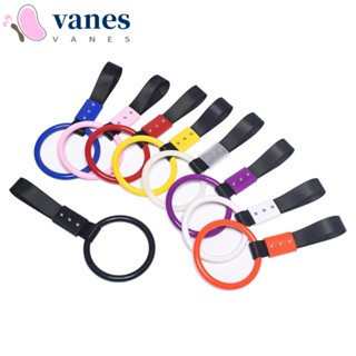 Vanes1 แหวนแขวนเตือน สายรัดมือจับรถยนต์ พลาสติก สีเงิน/สีดํา ติดตั้งง่าย หลากสี