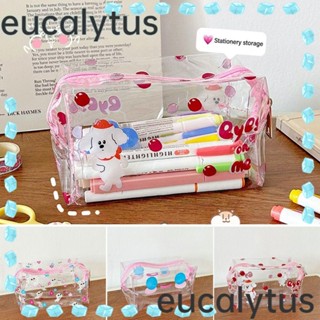 Eucalytus1 กระเป๋าดินสอ PVC กันน้ํา ความจุขนาดใหญ่ ทนทาน สําหรับนักเรียน