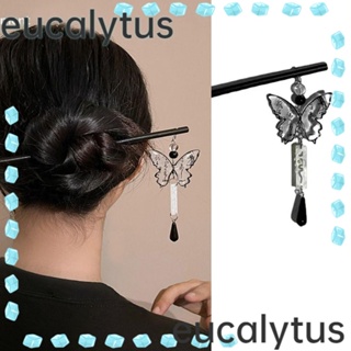 Eucalytus1 กิ๊บติดผม รูปผีเสื้อ ประดับพู่ สไตล์โบราณ สําหรับงานแต่งงาน 5 ชิ้น