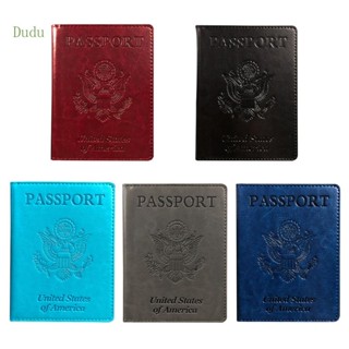 Dudu ซองใส่หนังสือเดินทาง ปกหนัง PU พร้อมช่องใส่บัตรวัคซีน สําหรับผู้หญิง ผู้ชาย เดินทาง