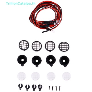 Trillioncatalpa โคมไฟสปอตไลท์ led 4 ชิ้น สําหรับรถไต่หินบังคับ 1/10 axial scx10 TH