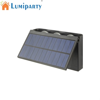 Lumiparty โคมไฟสปอตไลท์ Led 5v 6 ดวง พลังงานแสงอาทิตย์ สําหรับติดตกแต่งผนังบ้าน สวน