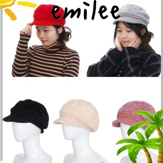 Emilee หมวกถัก ขนเฟอร์ บอล แฟชั่น สําหรับผู้หญิง กลางแจ้ง