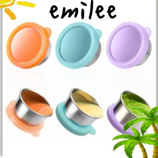 EMILEE ภาชนะสเตนเลส ขนาดเล็ก เปิดง่าย สําหรับใส่ซอส น้ําสลัด 6 ชิ้น