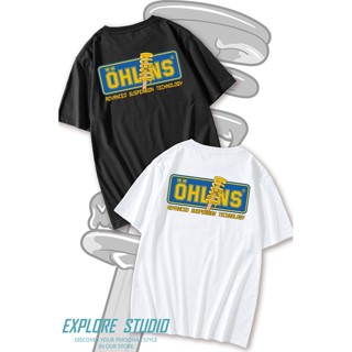 Attitude ohlins Olins โช้คอัพ เสื้อแขนสั้น พิมพ์ลาย เหมาะกับฤดูร้อน