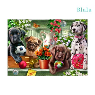 Blala Dog 5D DIY ชุดงานปักครอสติชเม็ดบีด ทรงเพชร สําหรับตกแต่งบ้าน