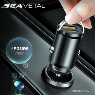 Seametal เครื่องชาร์จ TypeC PD 30W แฟลชอัจฉริยะ แบบพกพา ชาร์จเร็ว สําหรับรถยนต์