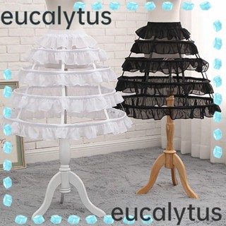 Eucalytus1 กระโปรงสั้น เอวยางยืด แต่งลูกไม้ ลายดอกไม้ สไตล์โลลิต้า แฟชั่นสําหรับผู้หญิง